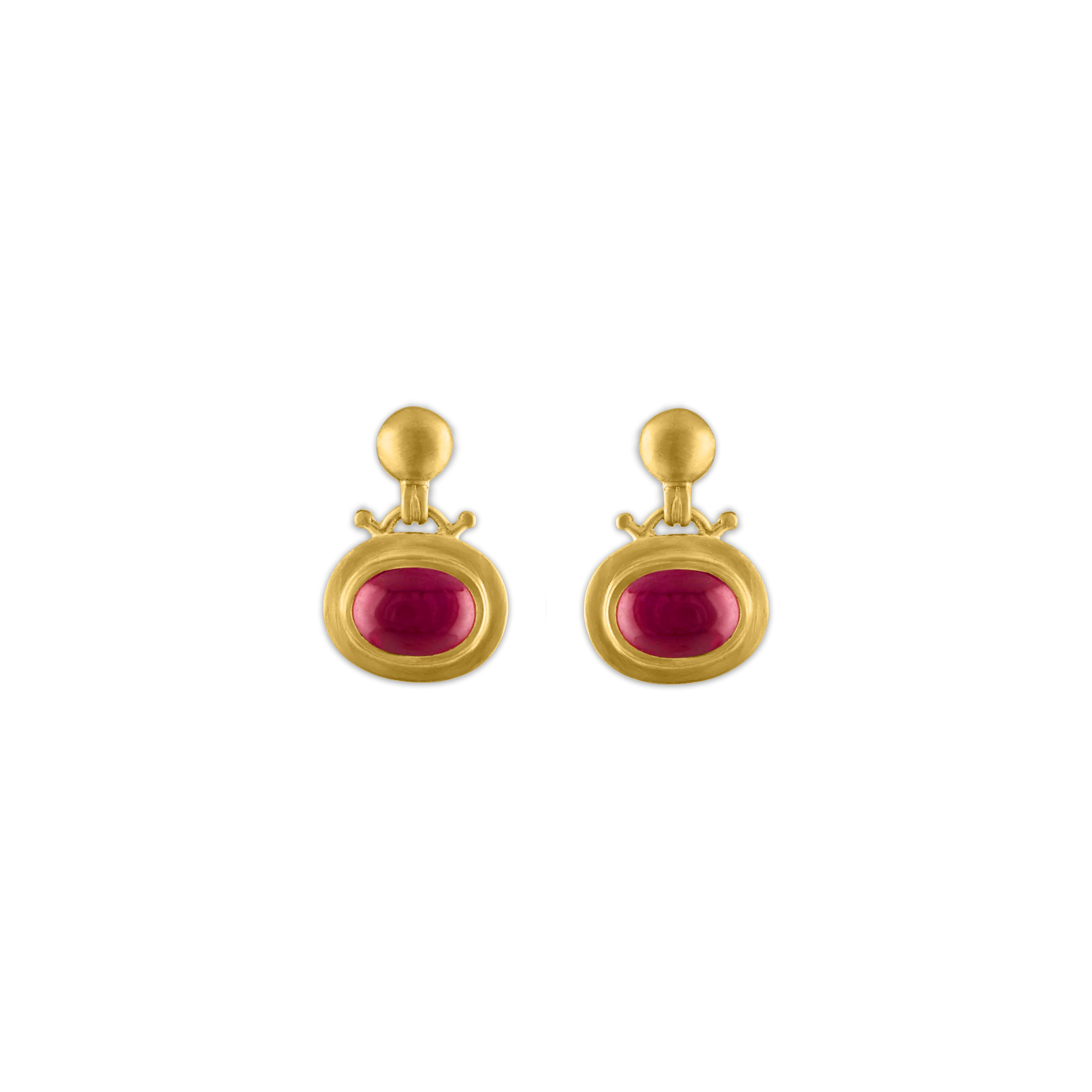 Small Ruby Bell Earrings