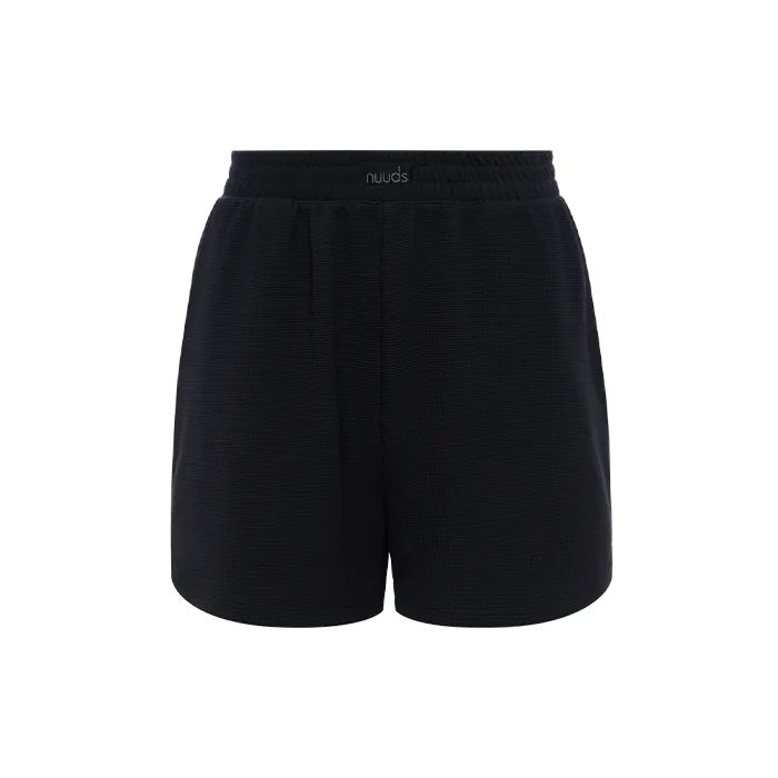 Sporty Waffle Shorts | Black