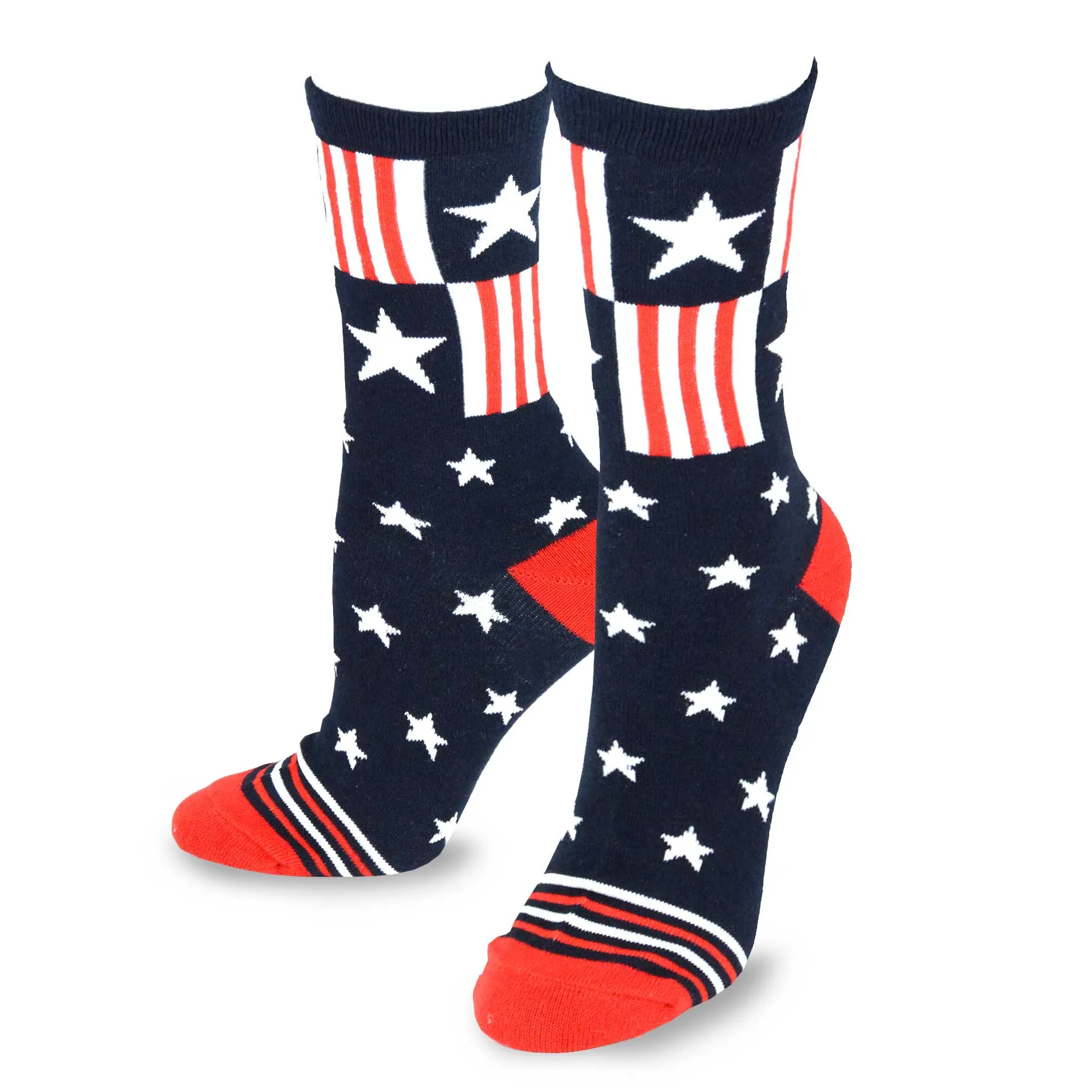 TeeHee Socks Women's 4th of July Cotton Crew Patriots 5-Pack (11804)