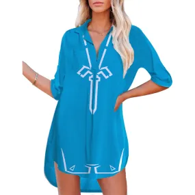 The Legend of Zelda Beach Cover up Swimsuit Kimono Cosplay Costume Halloween Carnival Suit