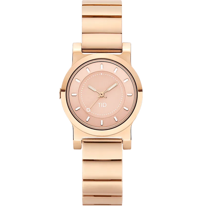 TID No.4 Watch for Women / 28mm Rose Gold Dial / Rose Gold Metal Strap