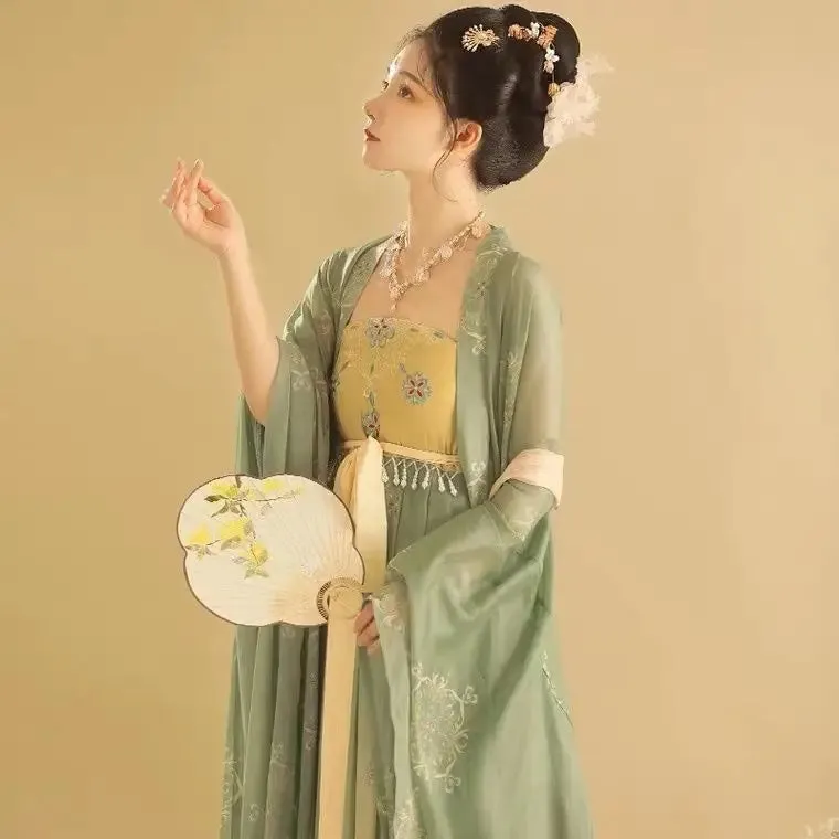 Vintage New Retro Chinese Hanfu Dress Tang Dynasty Women fairy Dance Perform Dress Chinese Style Graduate Costume Female Cosplay