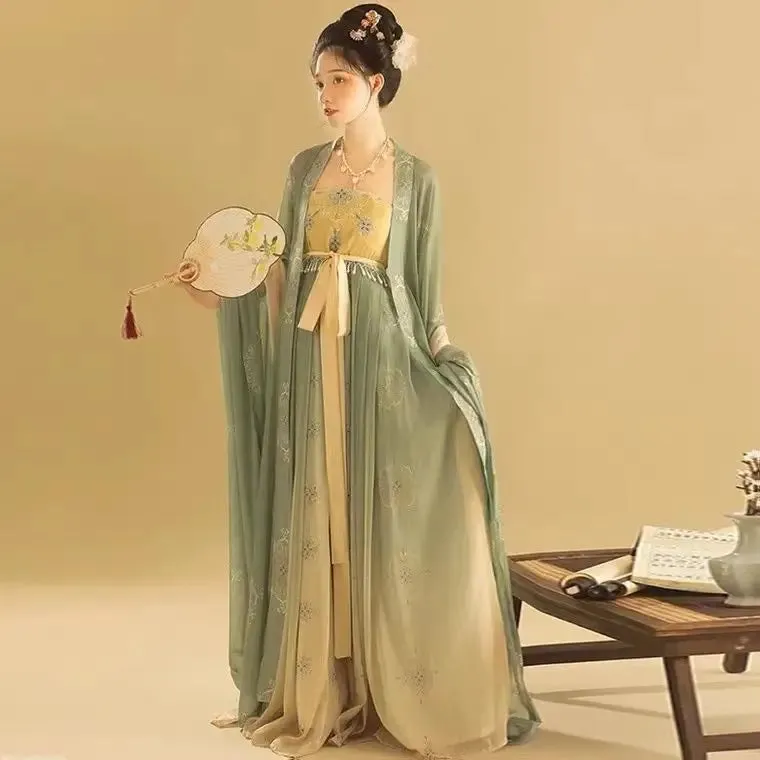 Vintage New Retro Chinese Hanfu Dress Tang Dynasty Women fairy Dance Perform Dress Chinese Style Graduate Costume Female Cosplay