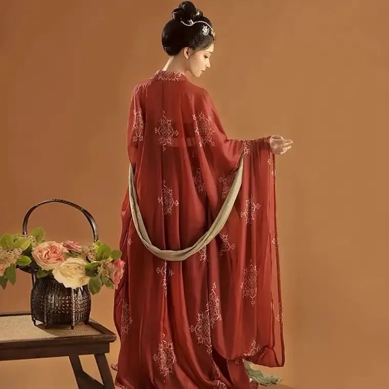 Vintage New Retro Chinese Hanfu Dress Tang Dynasty Women fairy Dance Perform Dress Chinese Style Graduate Costume Female Cosplay