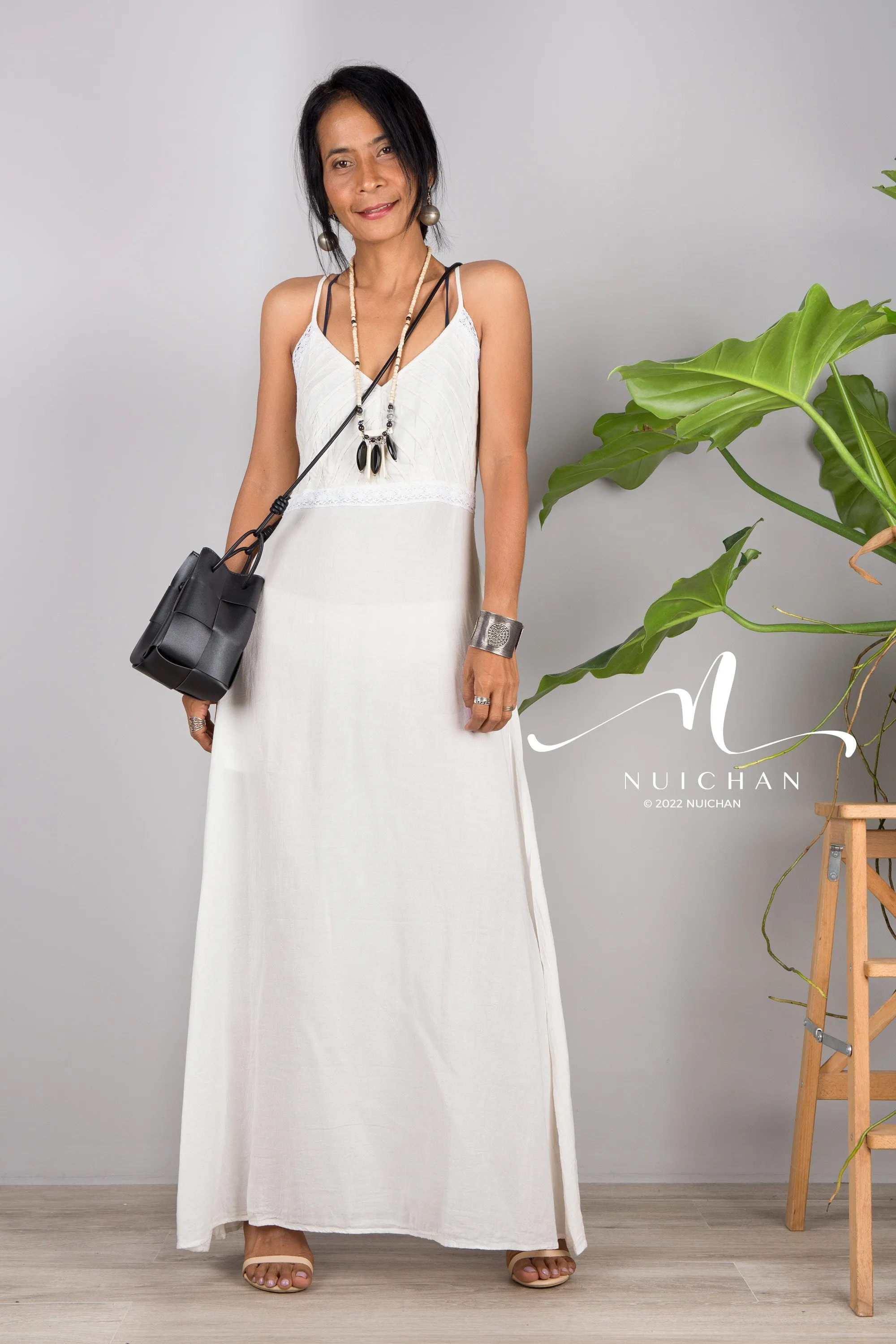 White cotton cami dress