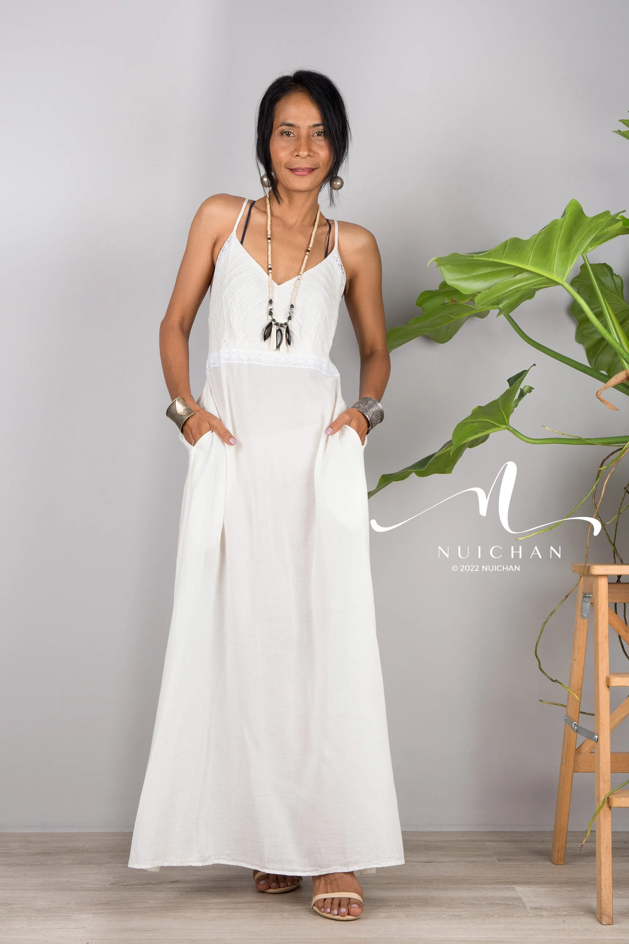 White cotton cami dress