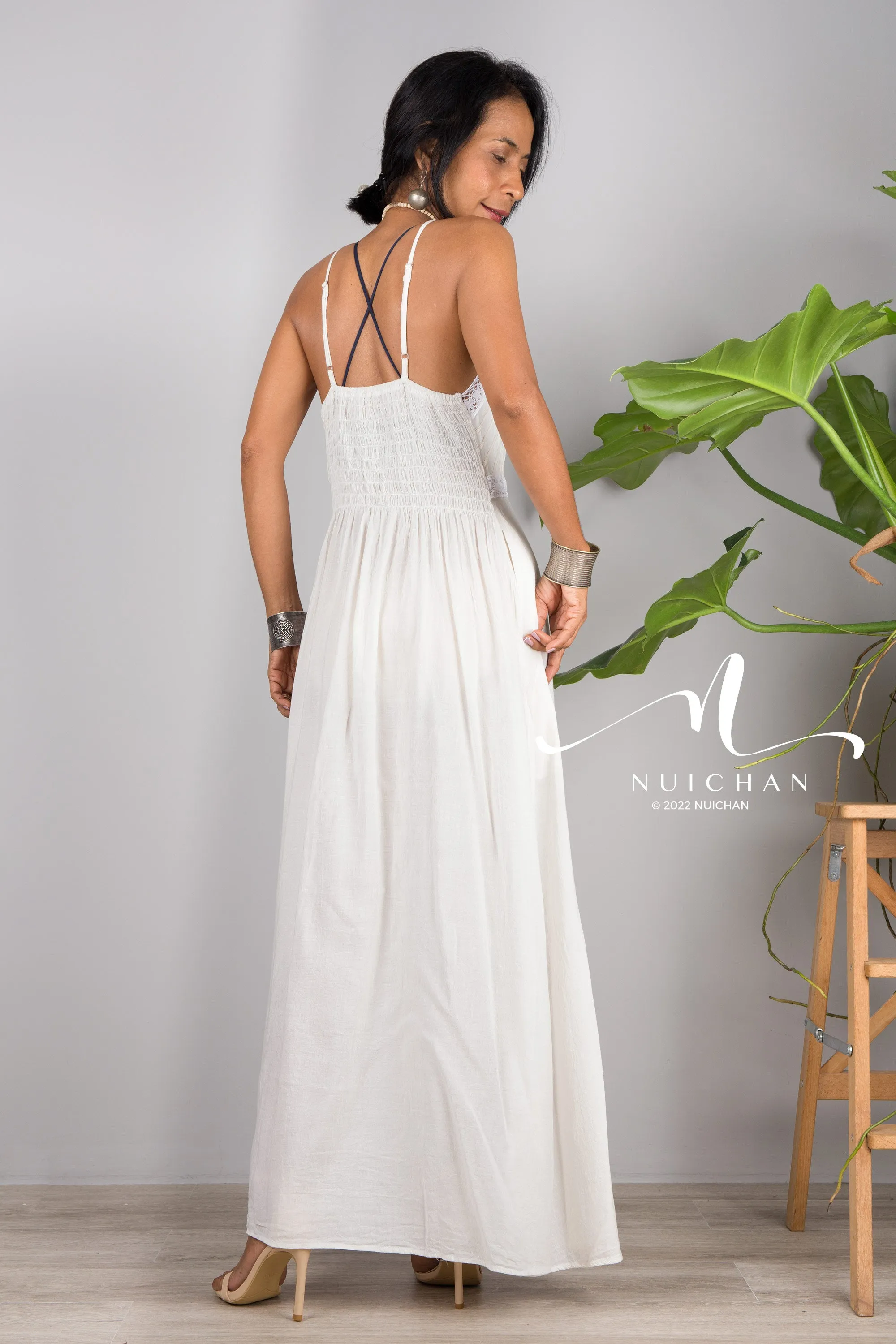 White cotton cami dress