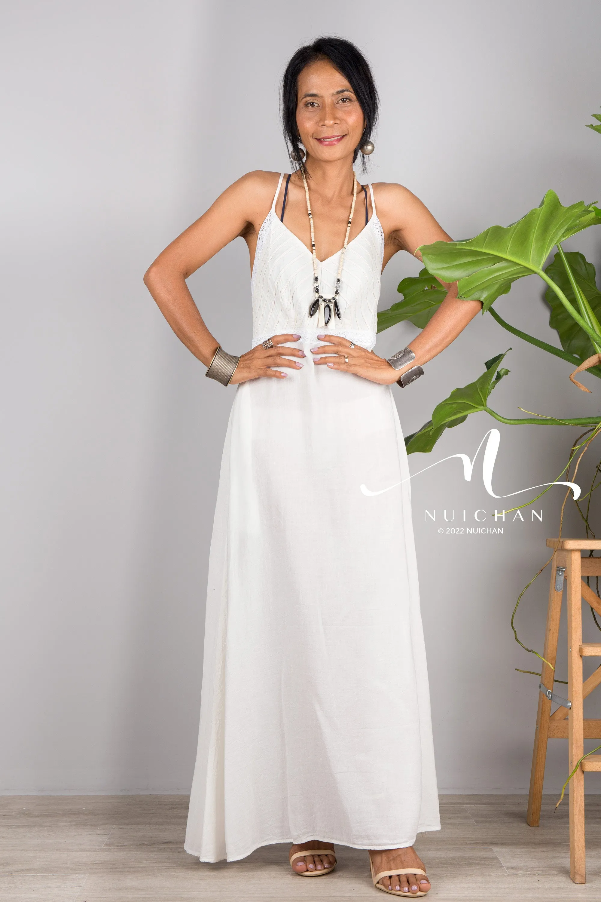 White cotton cami dress