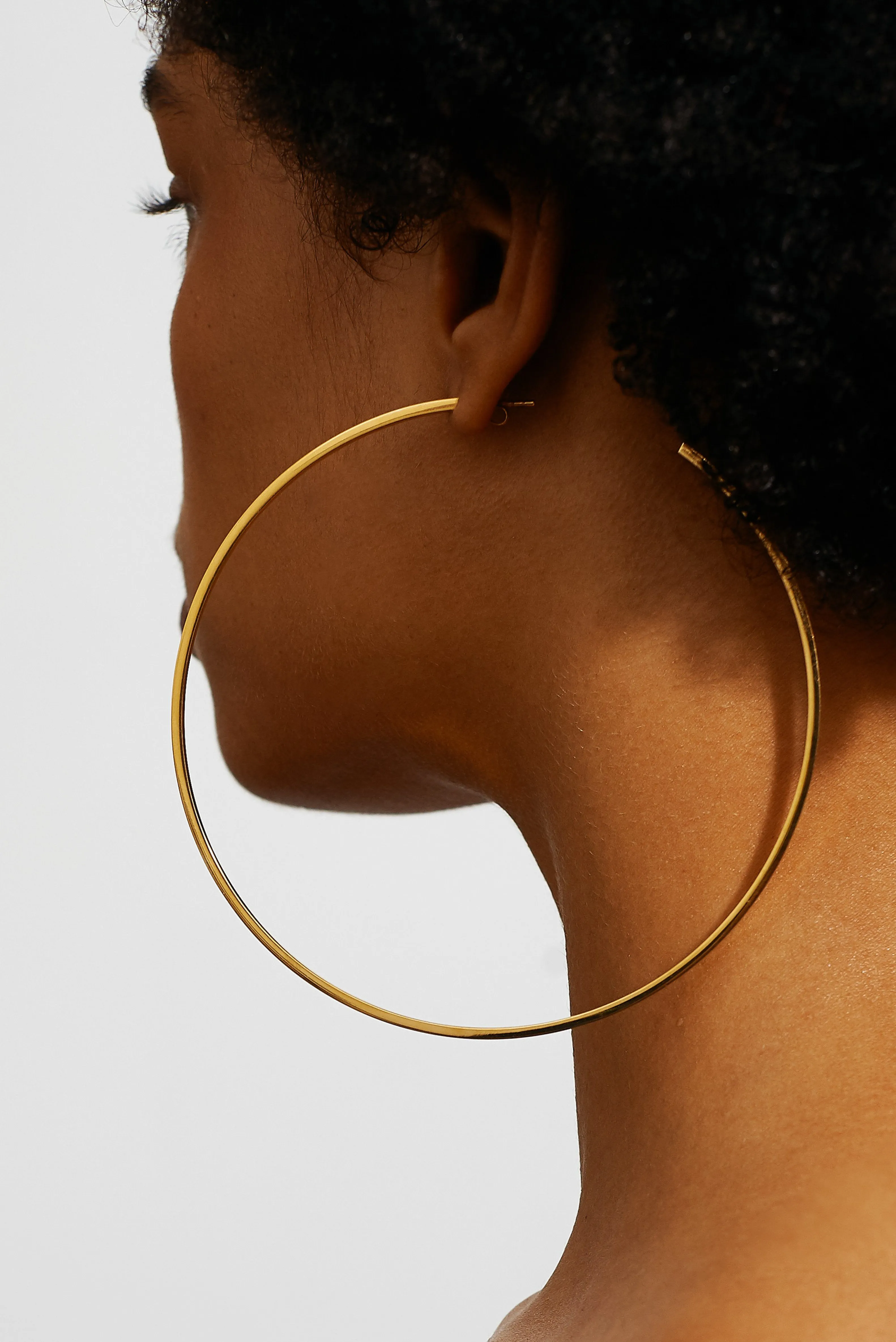 XL Oversized Simple Gold Hoops